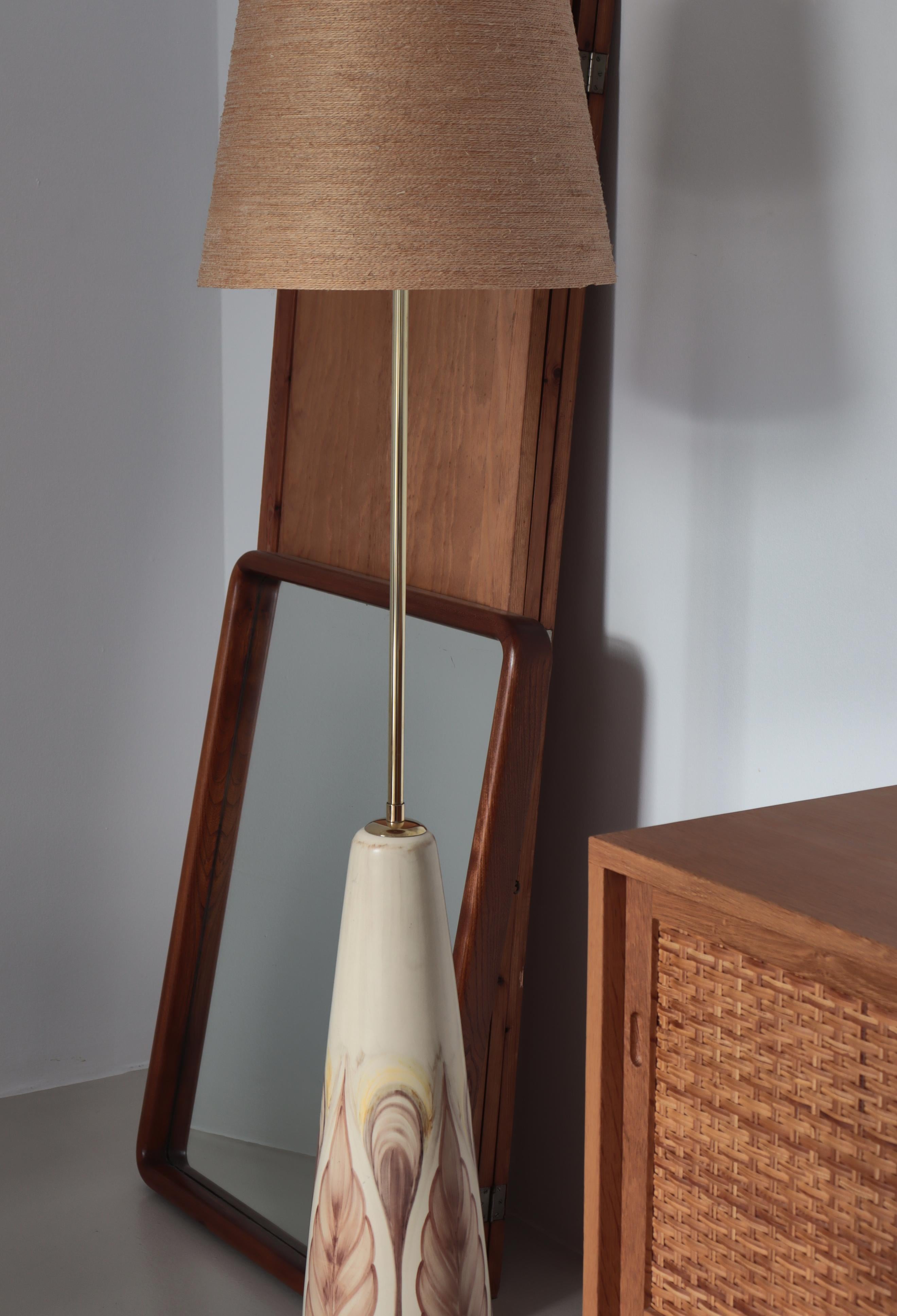 Large Ceramic Floor Lamp by Rigmor Nielsen for Søholm, 1960s, Danish Modern For Sale 12