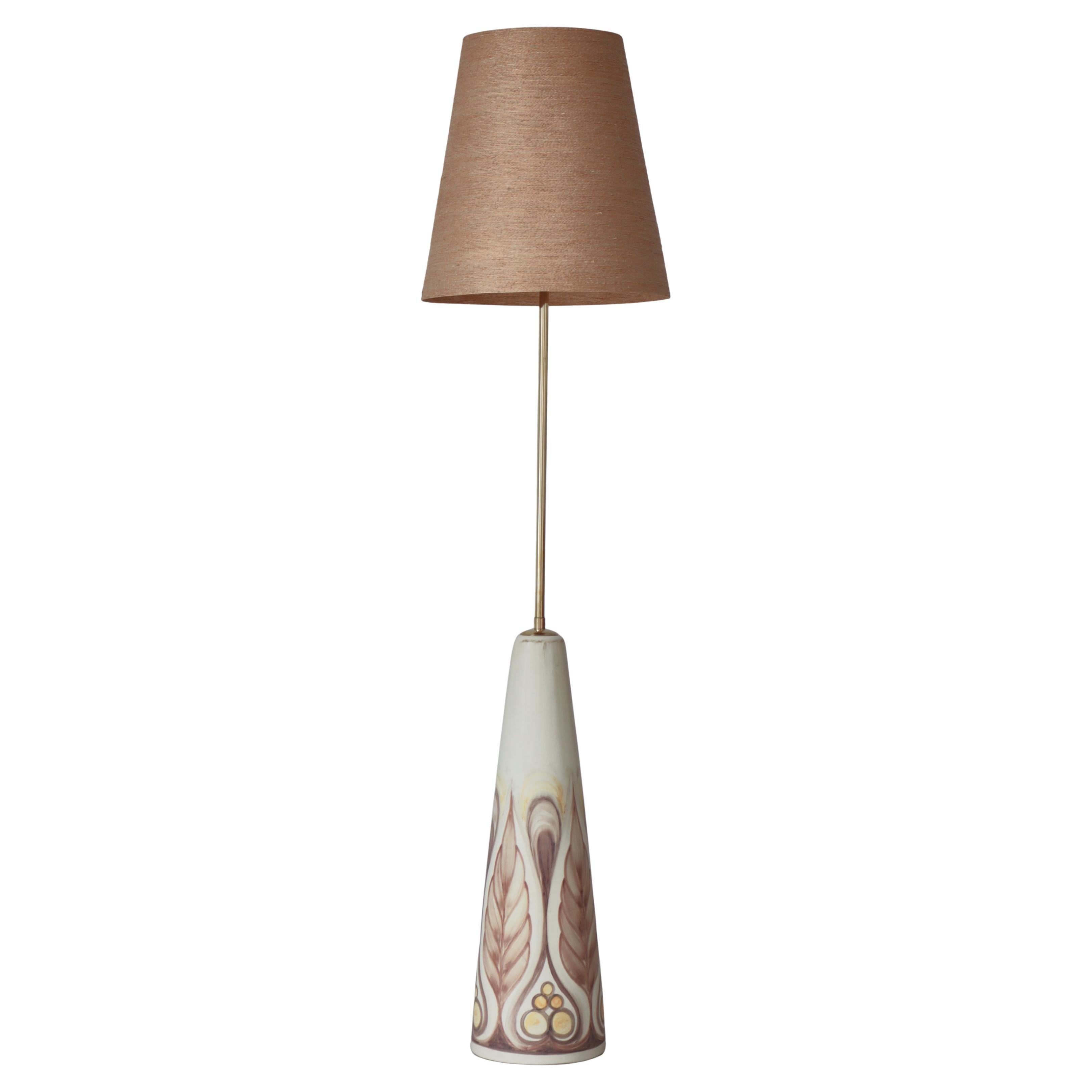 Gran lámpara de pie de cerámica de Rigmor Nielsen para Søholm, década de 1960, Danish Modern