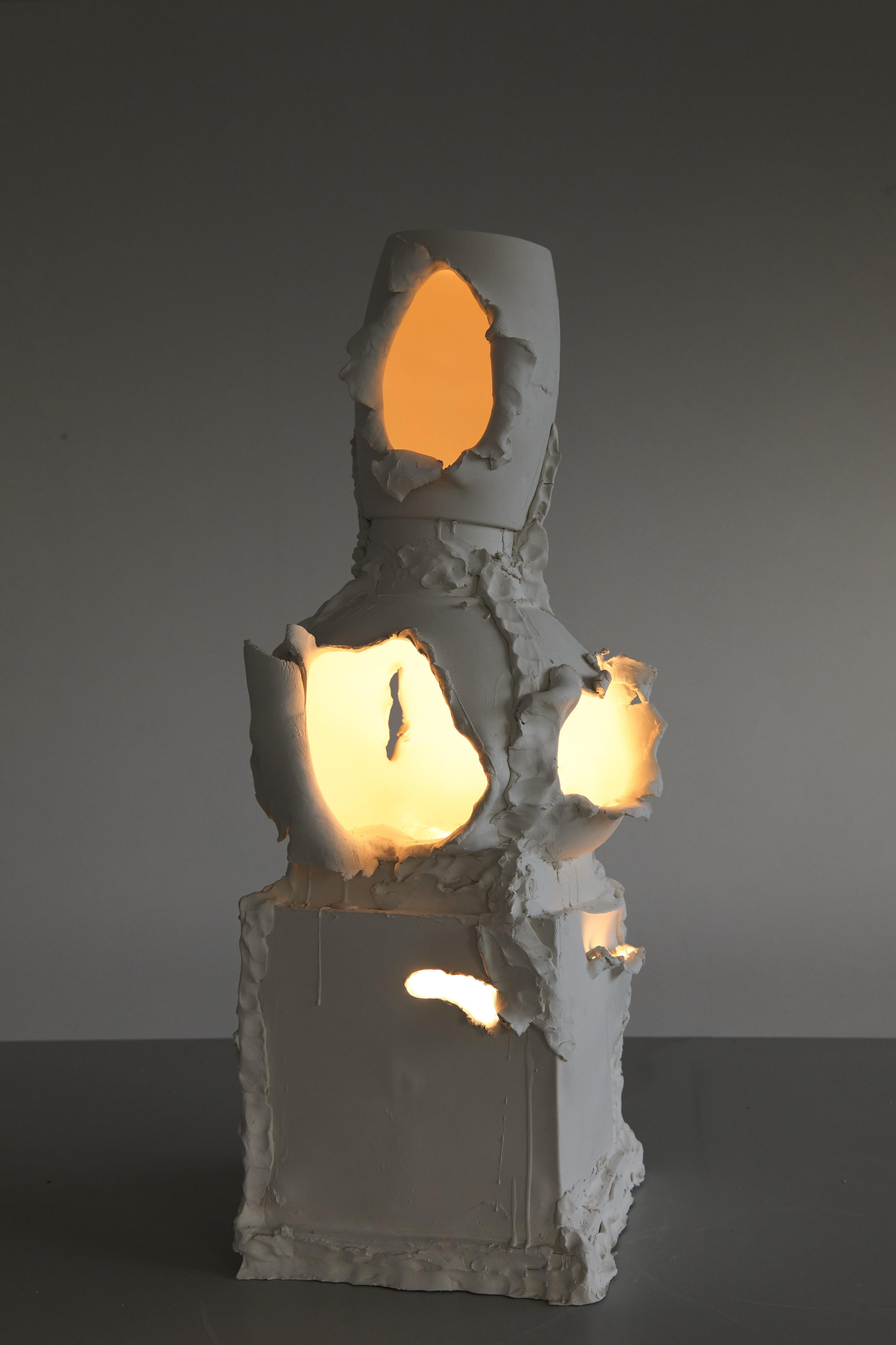 Post Modern, Brutalist, Deconstructivist, Sculptural Floor Lamp. Made in Italy For Sale 9