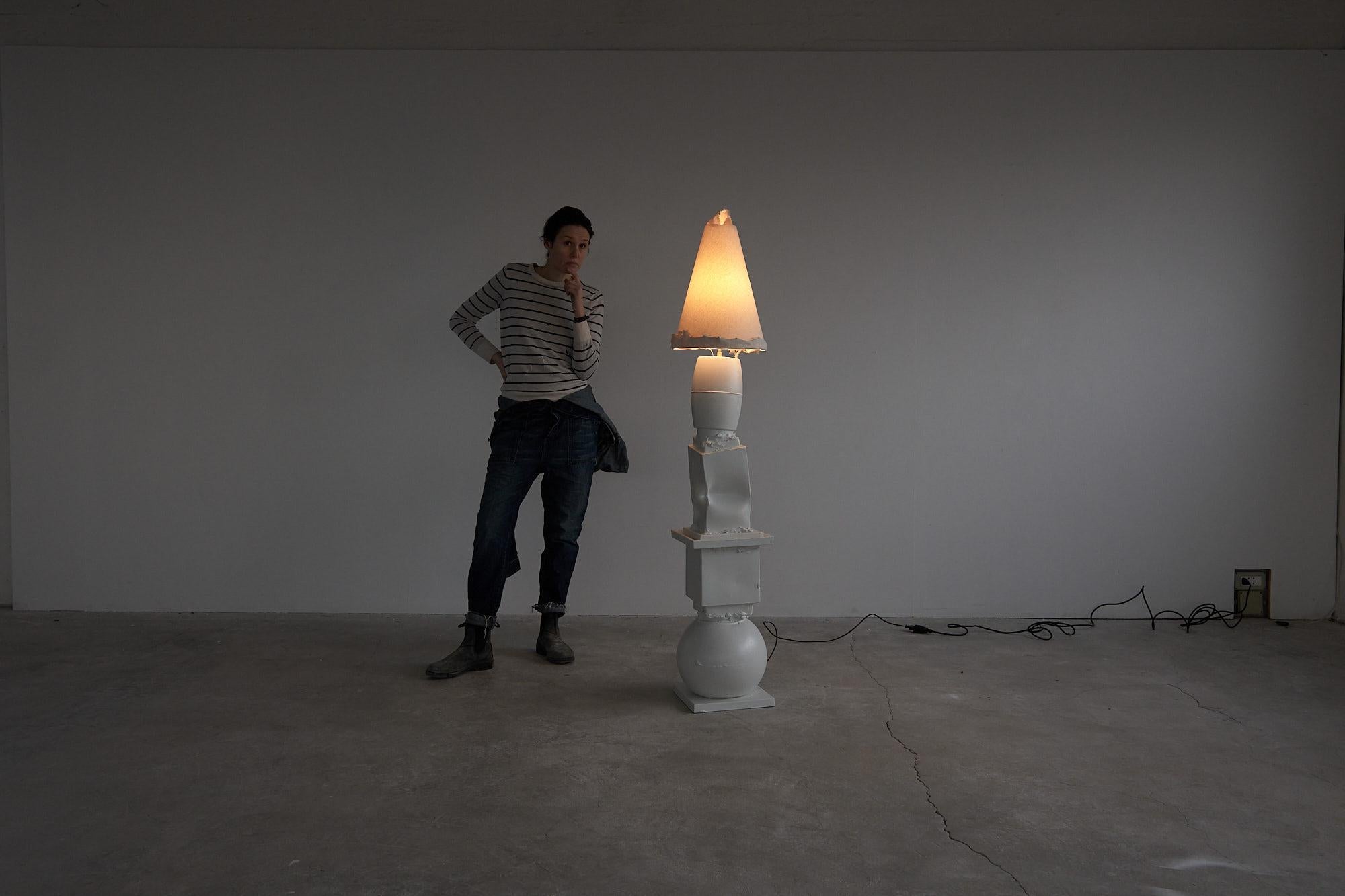 The Cassola+Marostica+Brenta+Breganze floor lamp is a handcrafted, one-of-a-kind creation that embodies the essence of imperfection and the beauty of the making process. Part of Jenna Basso Pietrobon's Break the Mold collection, this lamp is