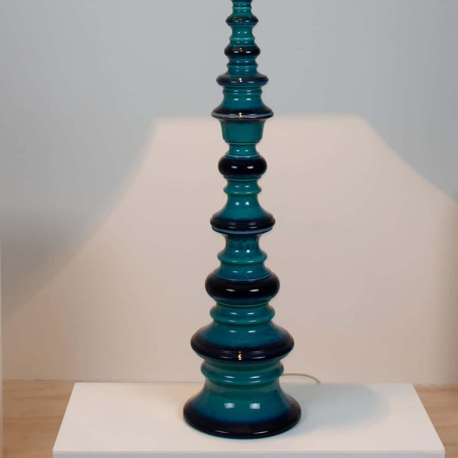 Large Ceramic Floor Lamp with New Custom Made Lampshade René Houben, 1960s For Sale 7