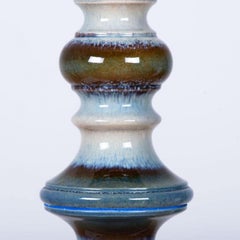 Lampada da tavolo grande in ceramica con paralume in seta nuova su misura René Houben
