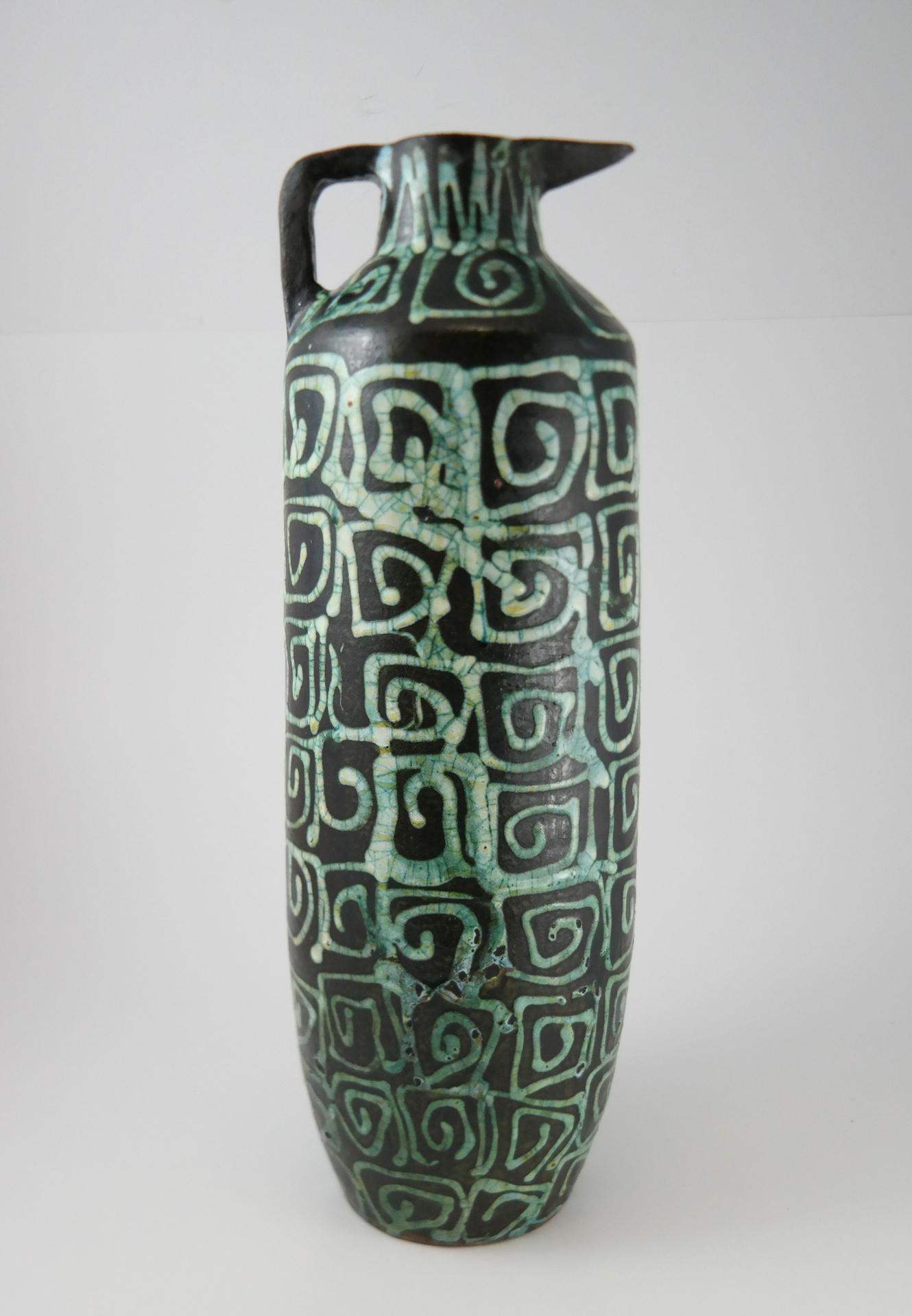 Glazed Large Ceramic Floor Vase, 1970s