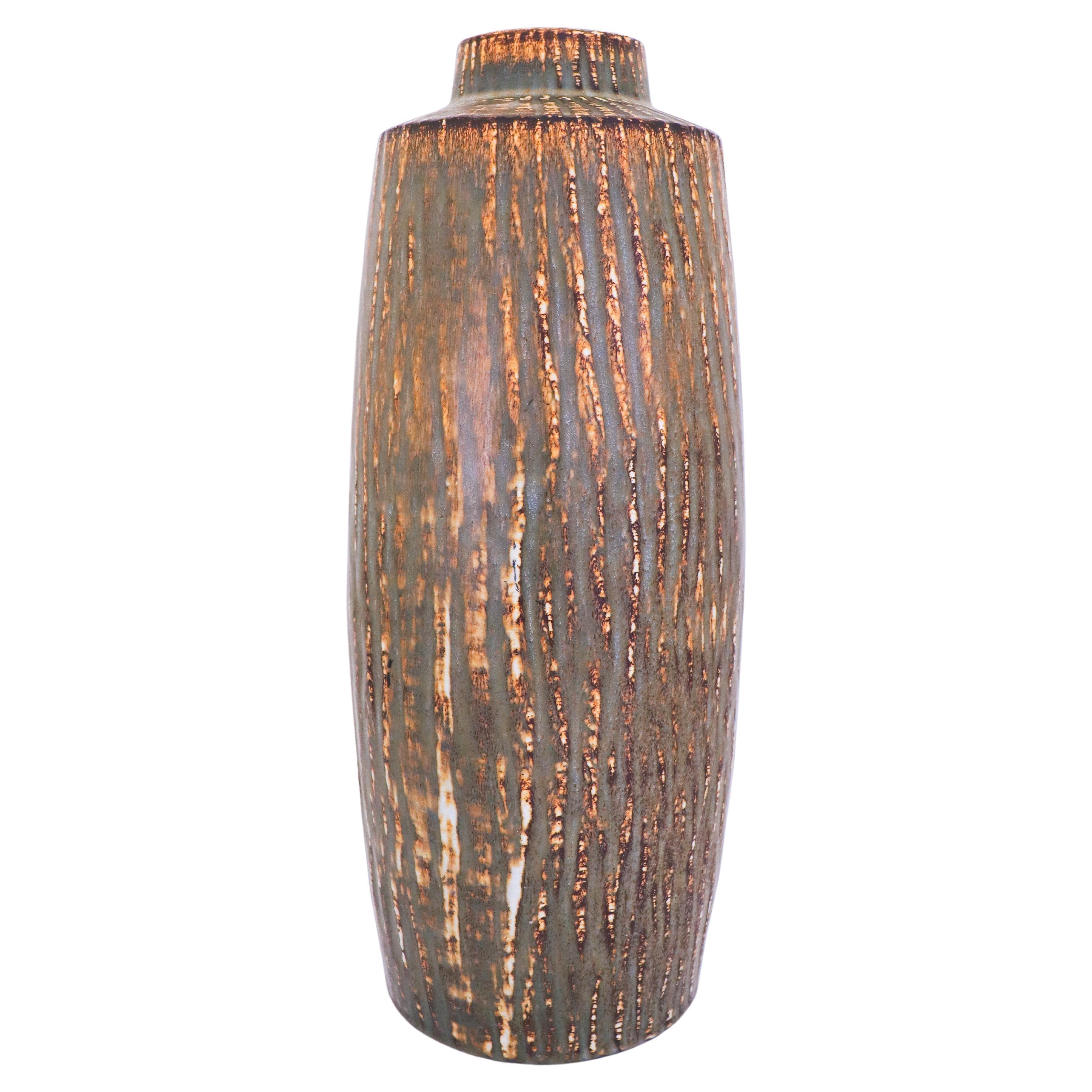 Large Ceramic Floor Vase - Brown Rubus - Gunnar Nylund Rörstrand - 20th Century For Sale