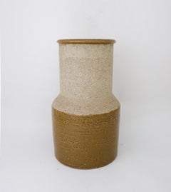 Large Ceramic Floor Vase, Hertha Bengtson, Rörstrand Dark Yellow and Gray