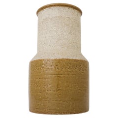 Large Ceramic Floor Vase, Hertha Bengtson, Rörstrand Dark Yellow and Gray