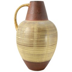 Große Bodenvase aus Keramik mit Mid-Century-Muster, 1970er Jahre