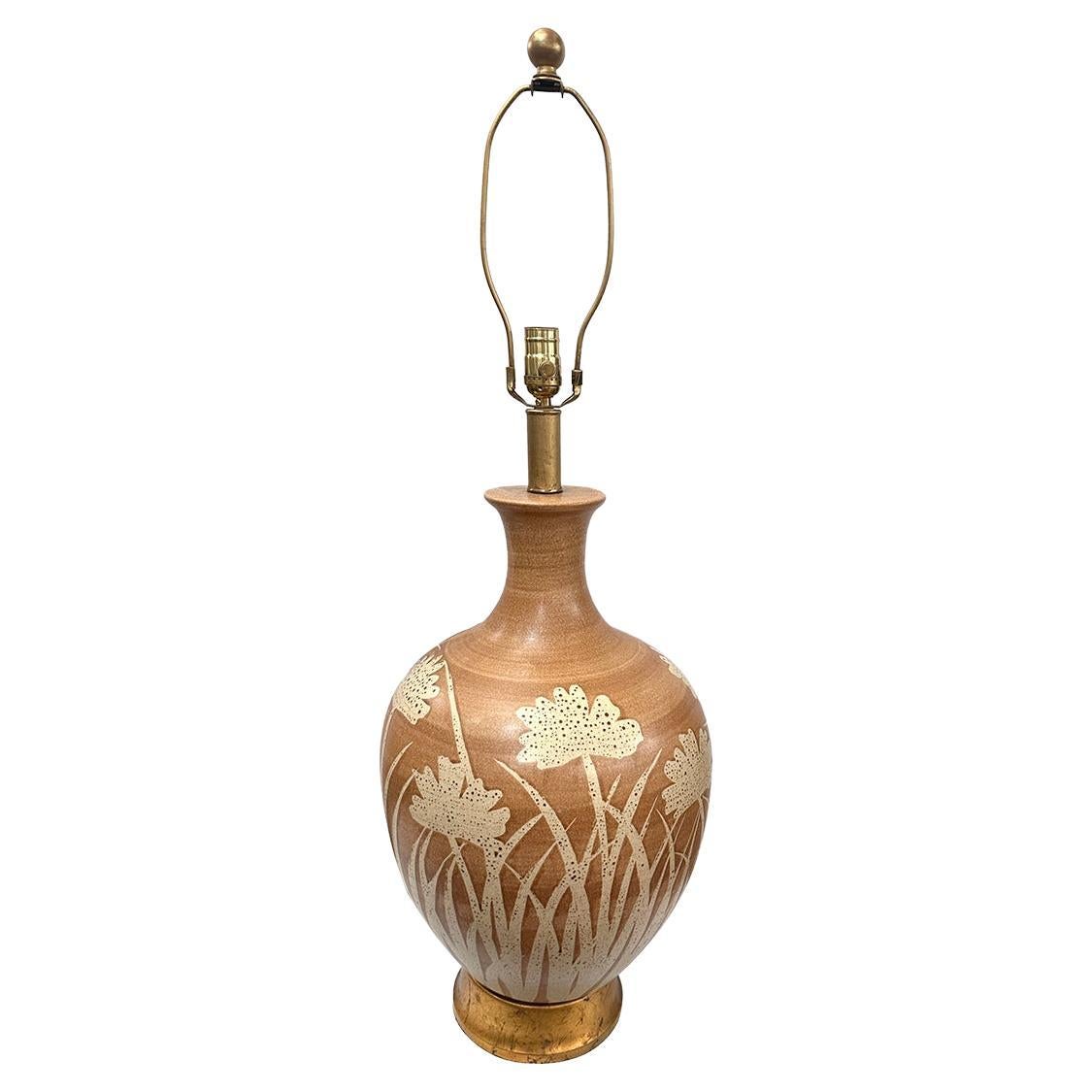 Grande lampe de feuillage en céramique