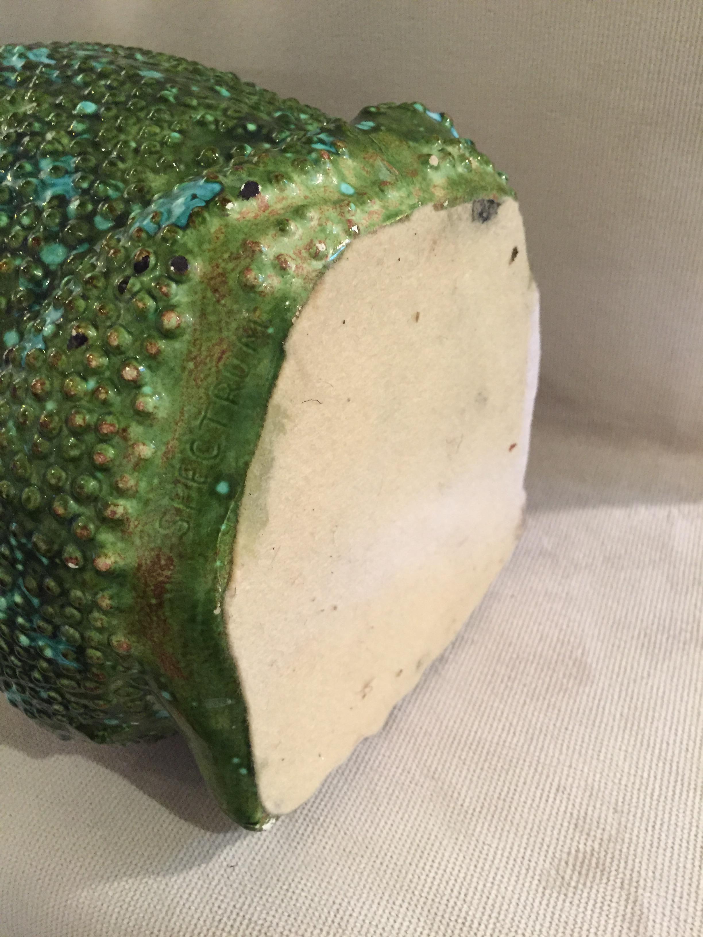 Large Ceramic Frog Umbrella Stand Hand Glazed 2