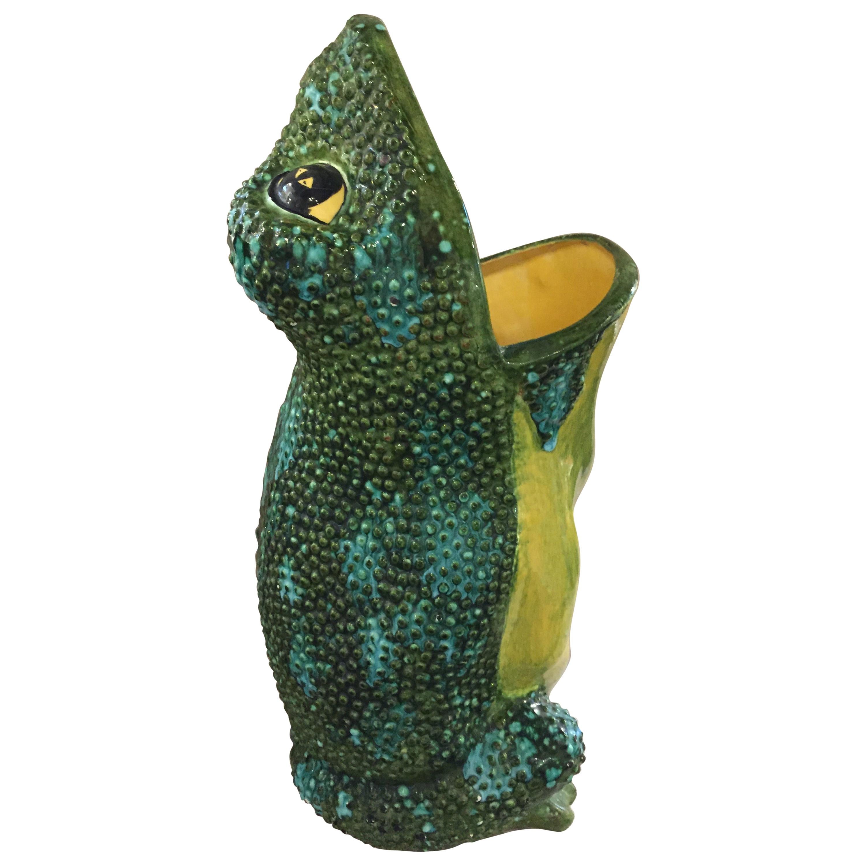 Large Ceramic Frog Umbrella Stand Hand Glazed at 1stDibs | animal ...