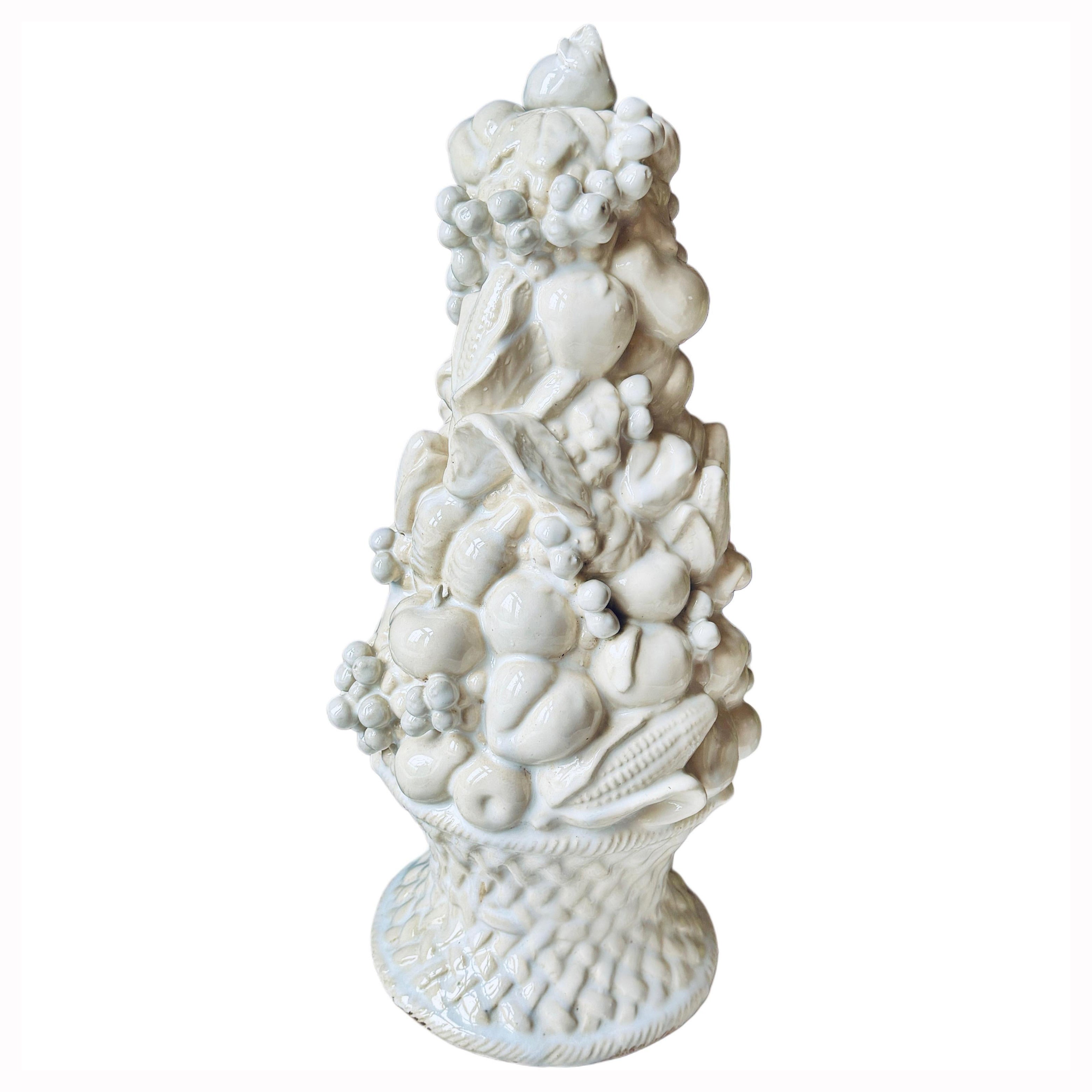 Large Ceramic Fruit Topiary Centrepiece For Sale