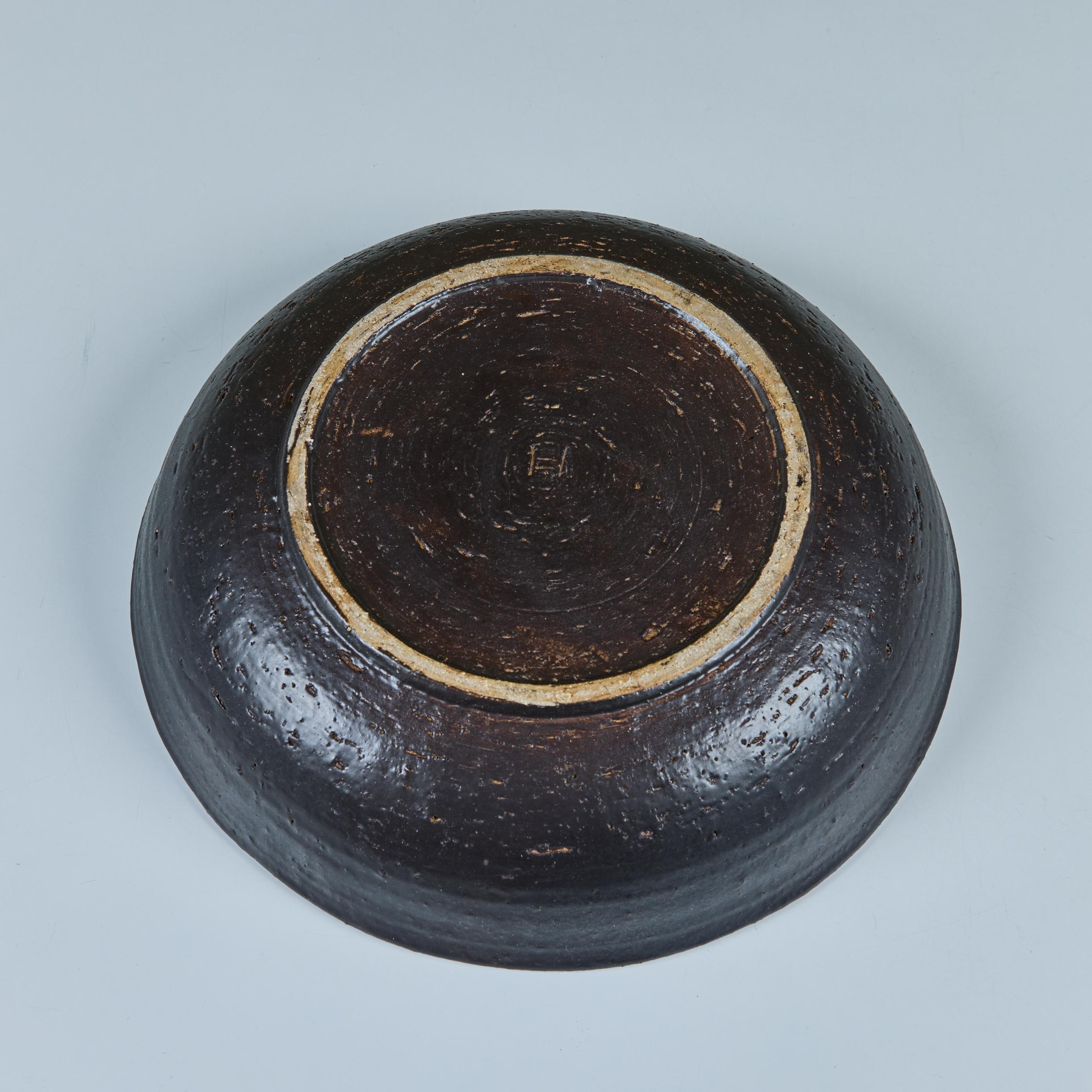 Large Ceramic Glazed Bowl by Toshiko Takaezu For Sale 7