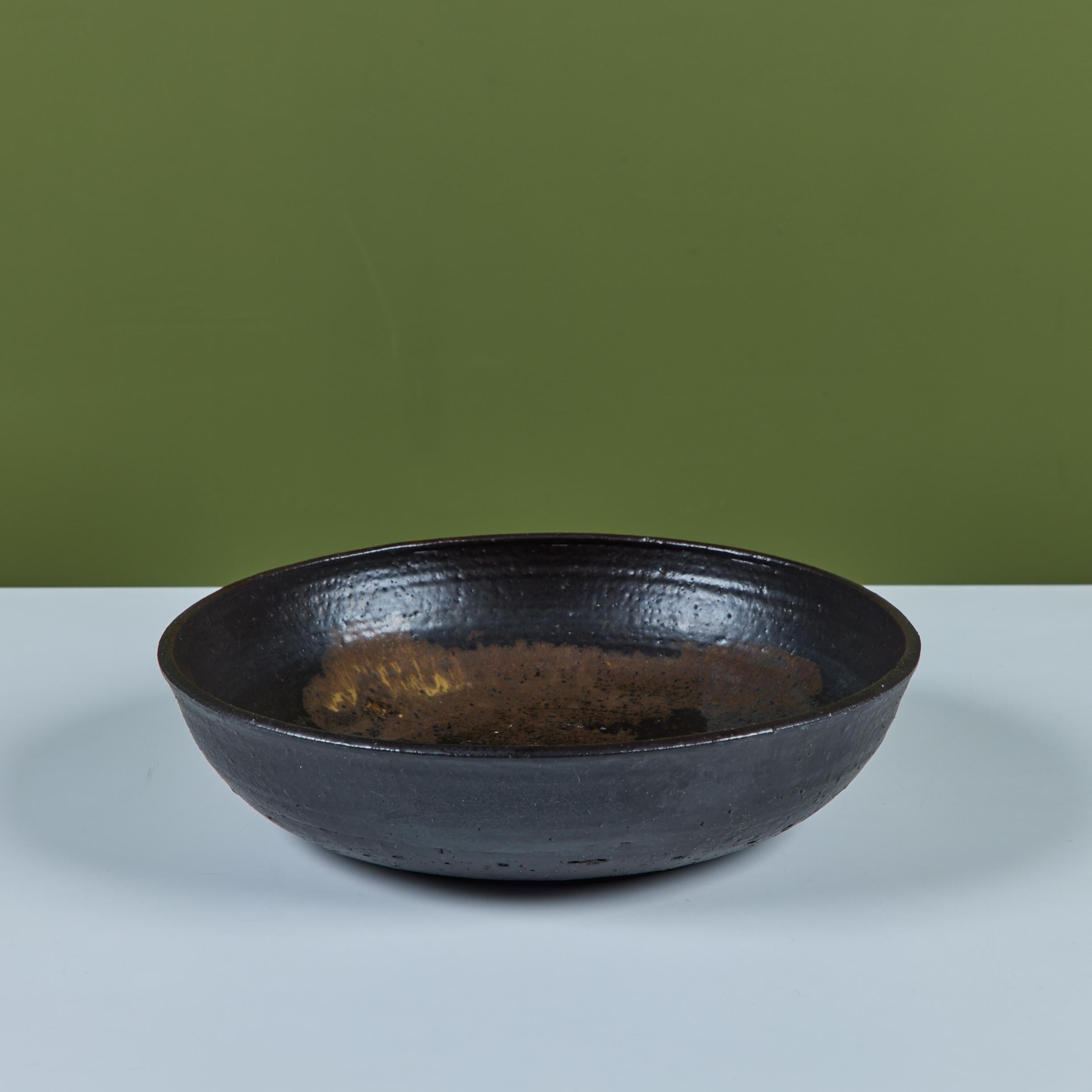 American Large Ceramic Glazed Bowl by Toshiko Takaezu For Sale