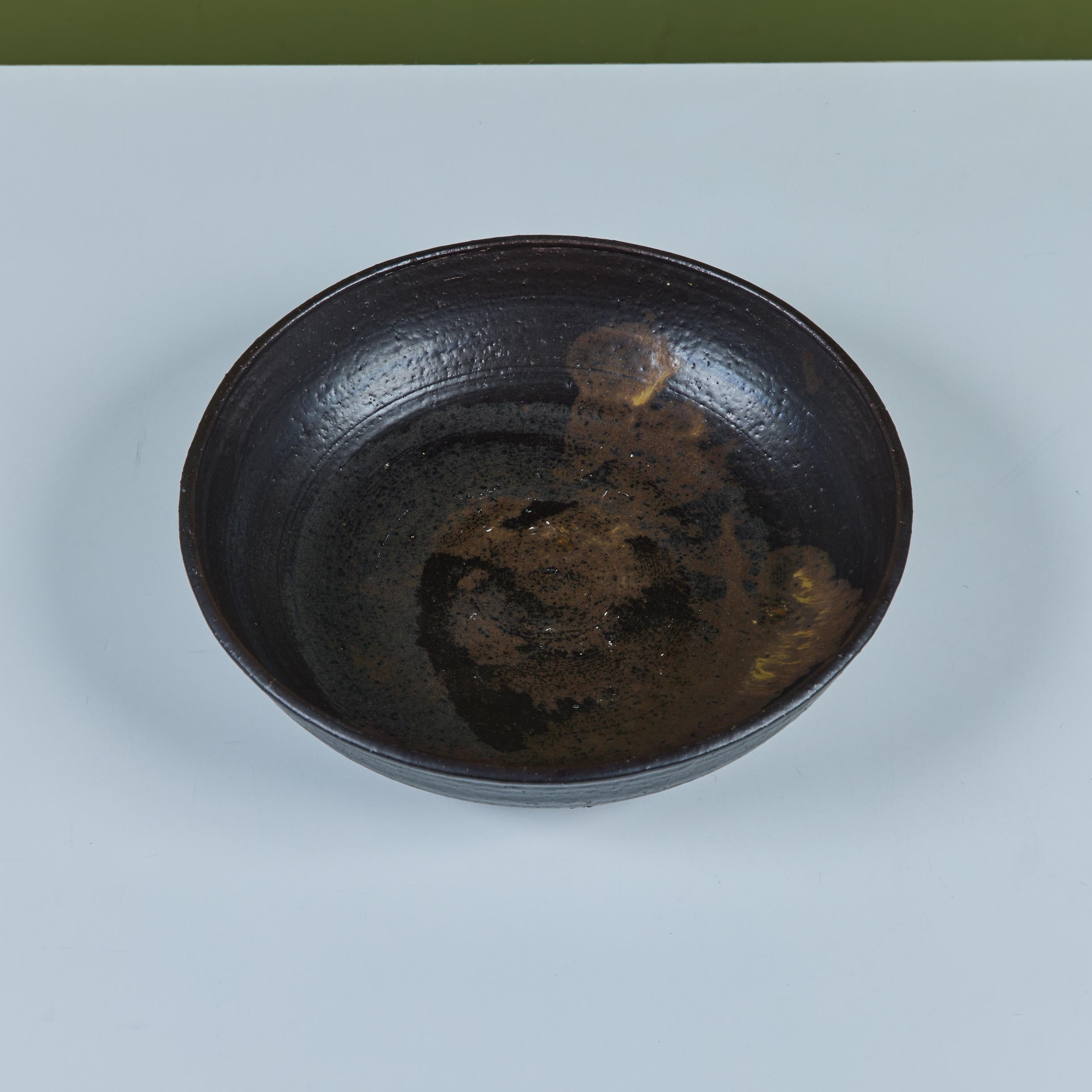 Large Ceramic Glazed Bowl by Toshiko Takaezu For Sale 2