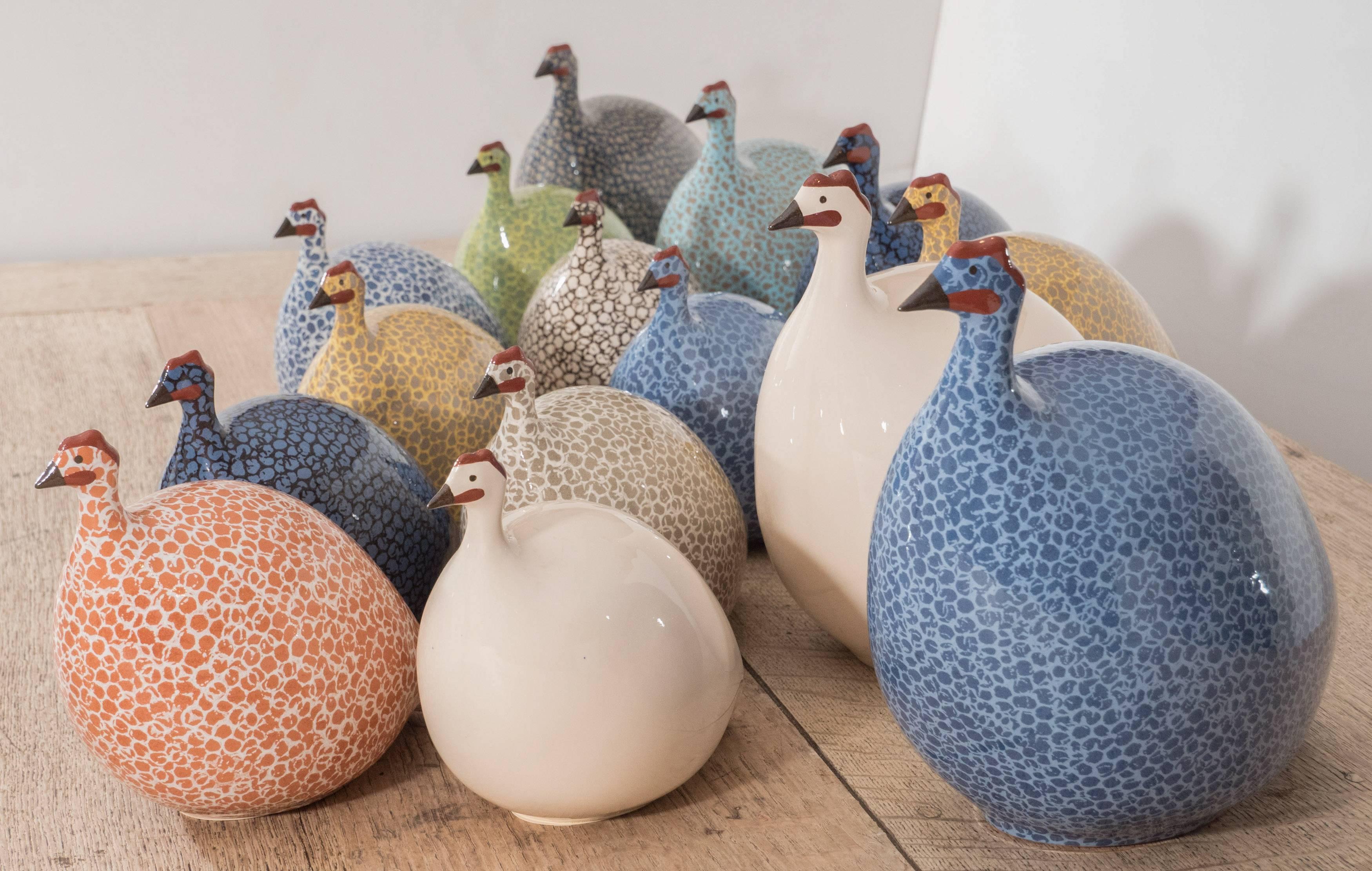 Large Ceramic Guinea Hens In Excellent Condition In New York, NY