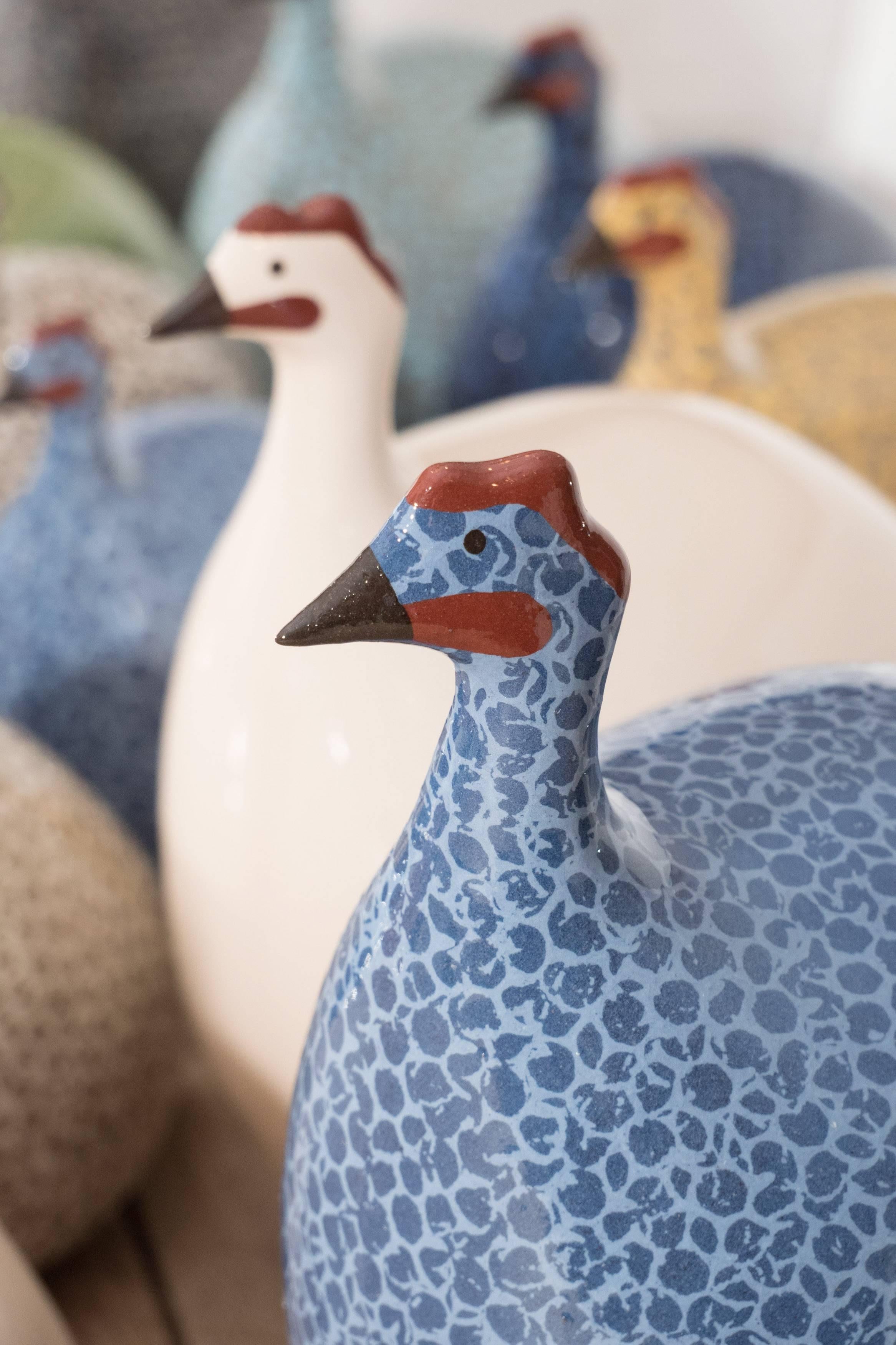 Large Ceramic Guinea Hens 1