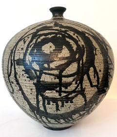 Gran jarrón de cerámica con llamativo esmalte de Vivika y Otto Heino