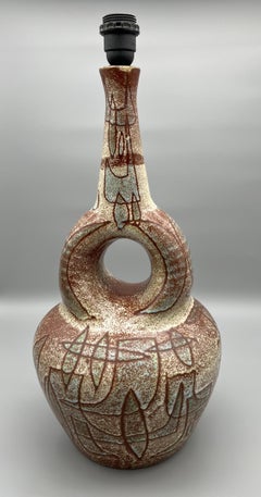 Grande base de lampe en céramique, par Poterie d'Accolay, Accolay, France, vers 1960