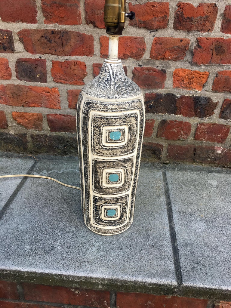 Large Ceramic Lamp Base, Origin Usa or Canada, circa 19601970 For Sale