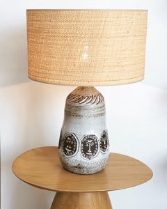 Grande base de lampe en céramique signée par Albert Thiry, Vallauris, années 1960