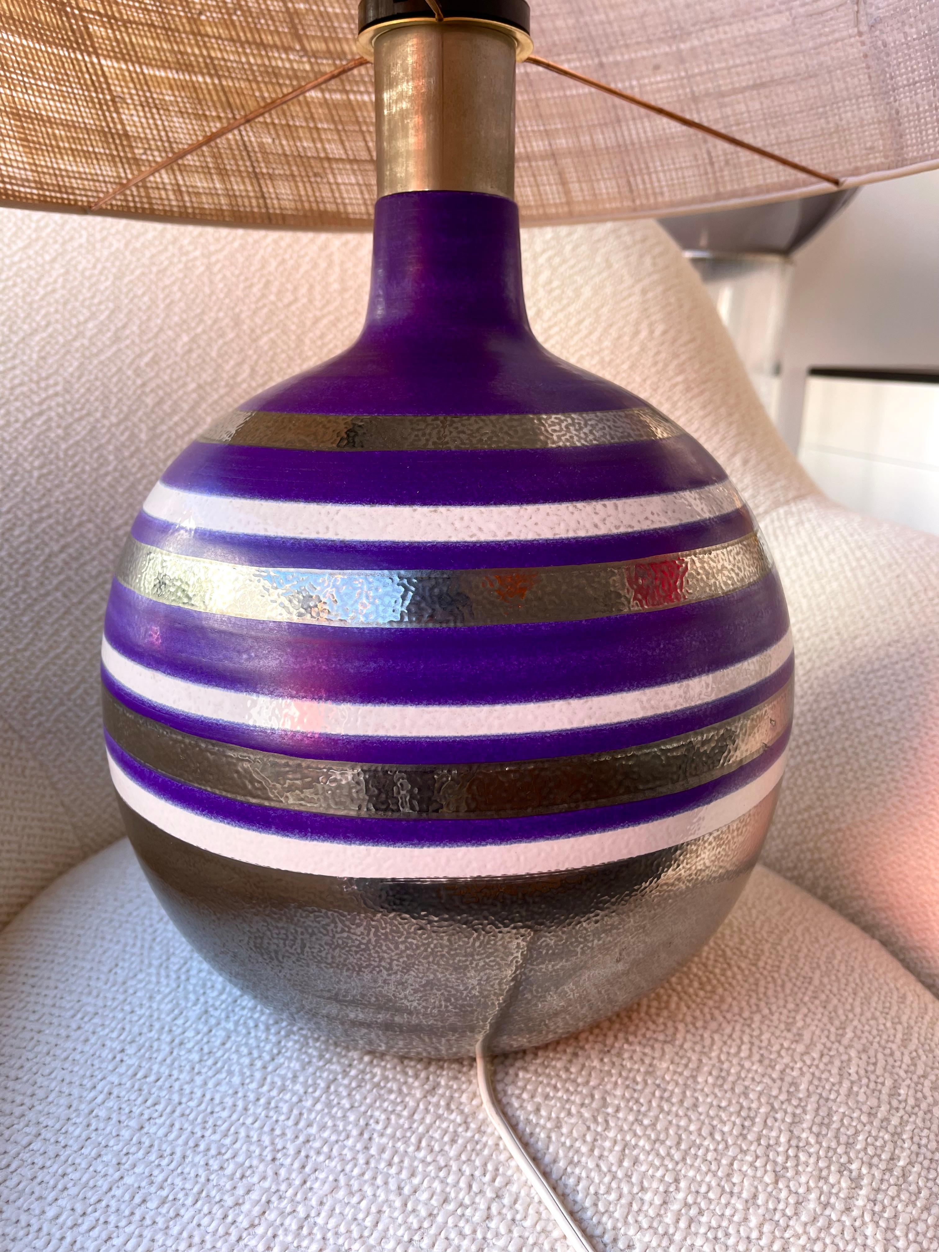 Mid-Century moderno Grande lampada in ceramica di Aldo Londi per Bitossi, Italia, anni '70 in vendita