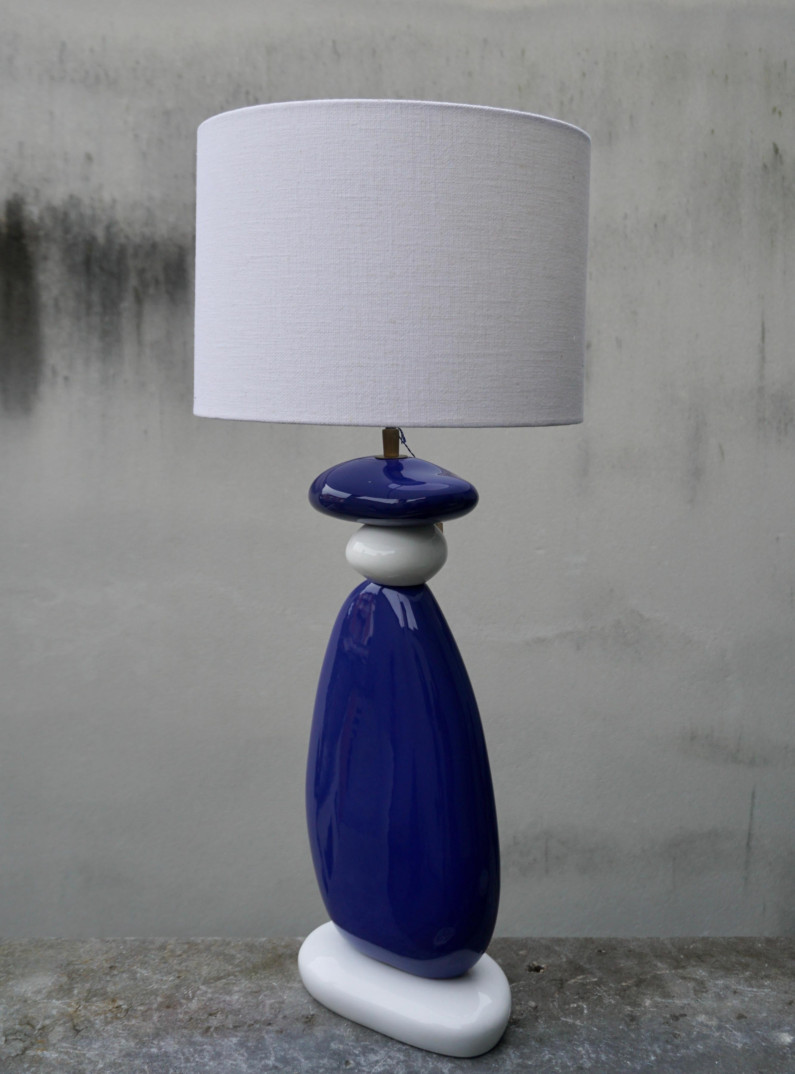 Mid-Century Modern Large Ceramic Lamp by Francois Chatain For Sale