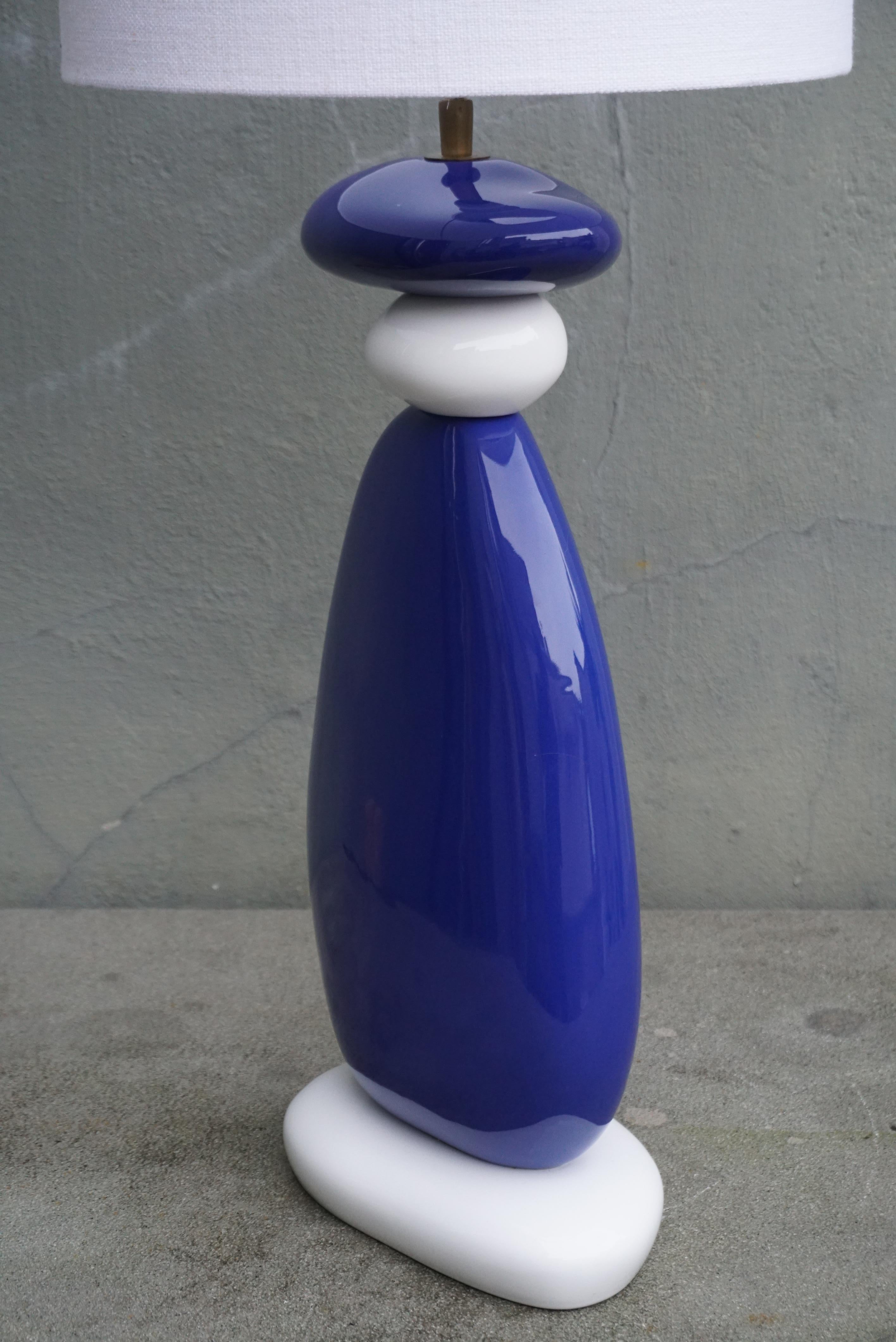 20th Century Large Ceramic Lamp by Francois Chatain For Sale