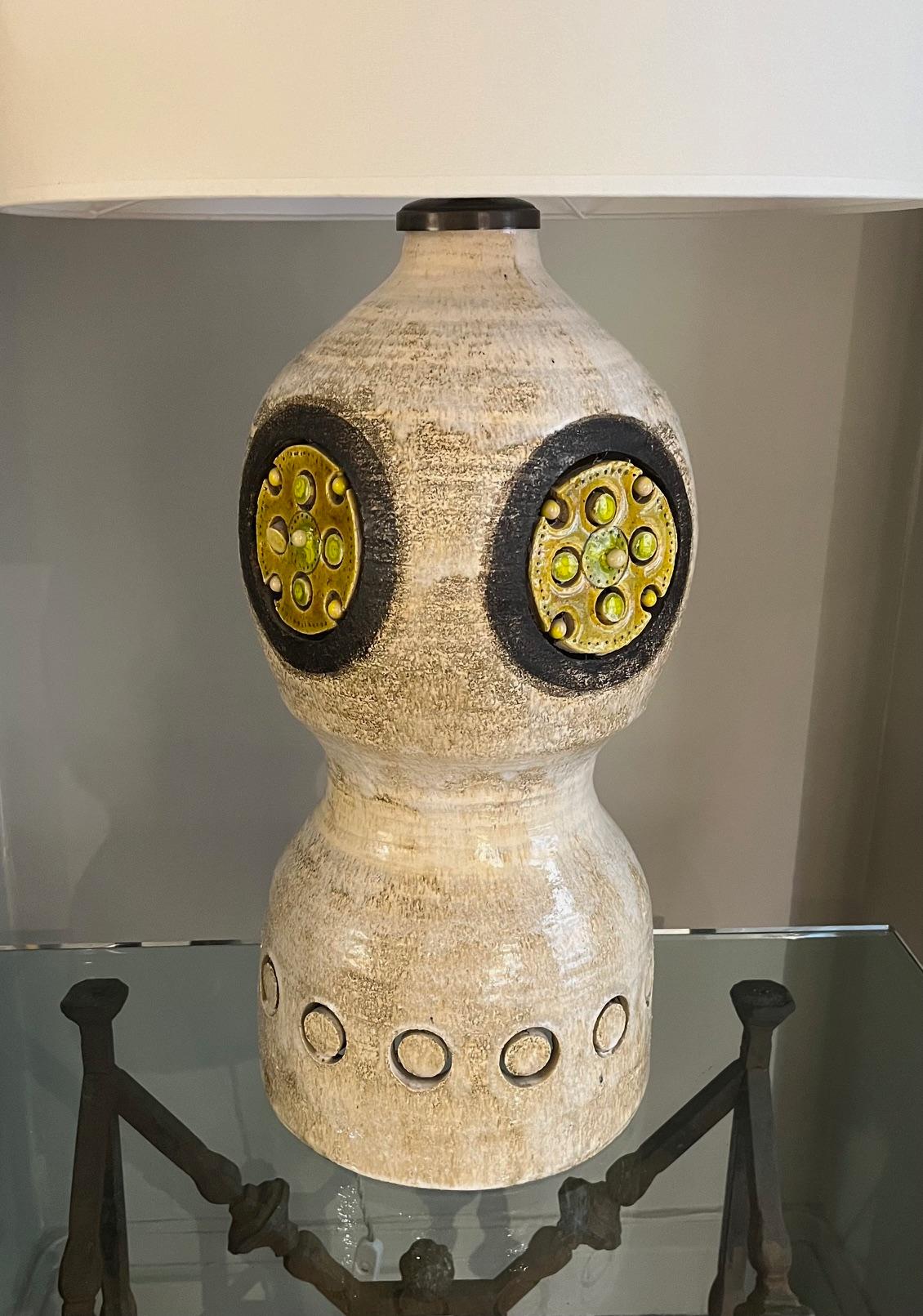 Large ceramic lamp by Georges Pelletier. Circa 1970. 3