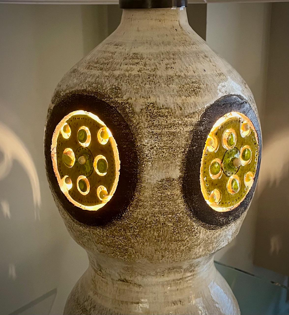 Large ceramic lamp by Georges Pelletier. Circa 1970. 4