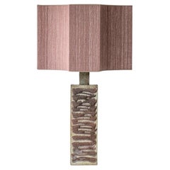 Large Ceramic Lamp Swirl, Custom Dusty Pink Lampshade by R. Houben