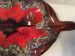 Large Ceramic Lava Leaf Fruit Bowl