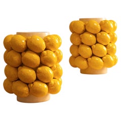 Large ceramic lemon vase