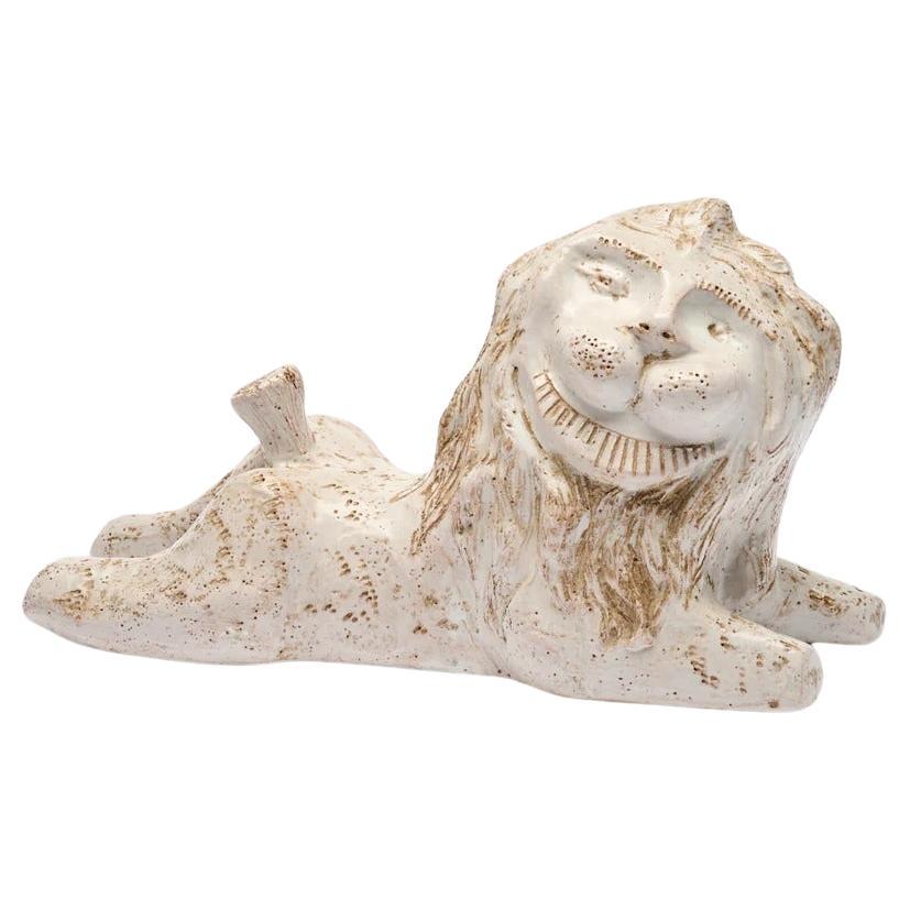 Large Ceramic Lion Attributed to Aldo Londi for Bitossi, 1970s in vendita