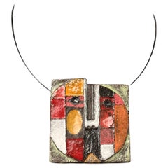 Grand médaillon en céramique, Jacotte et Roger Capron, Vallauris c. 2000