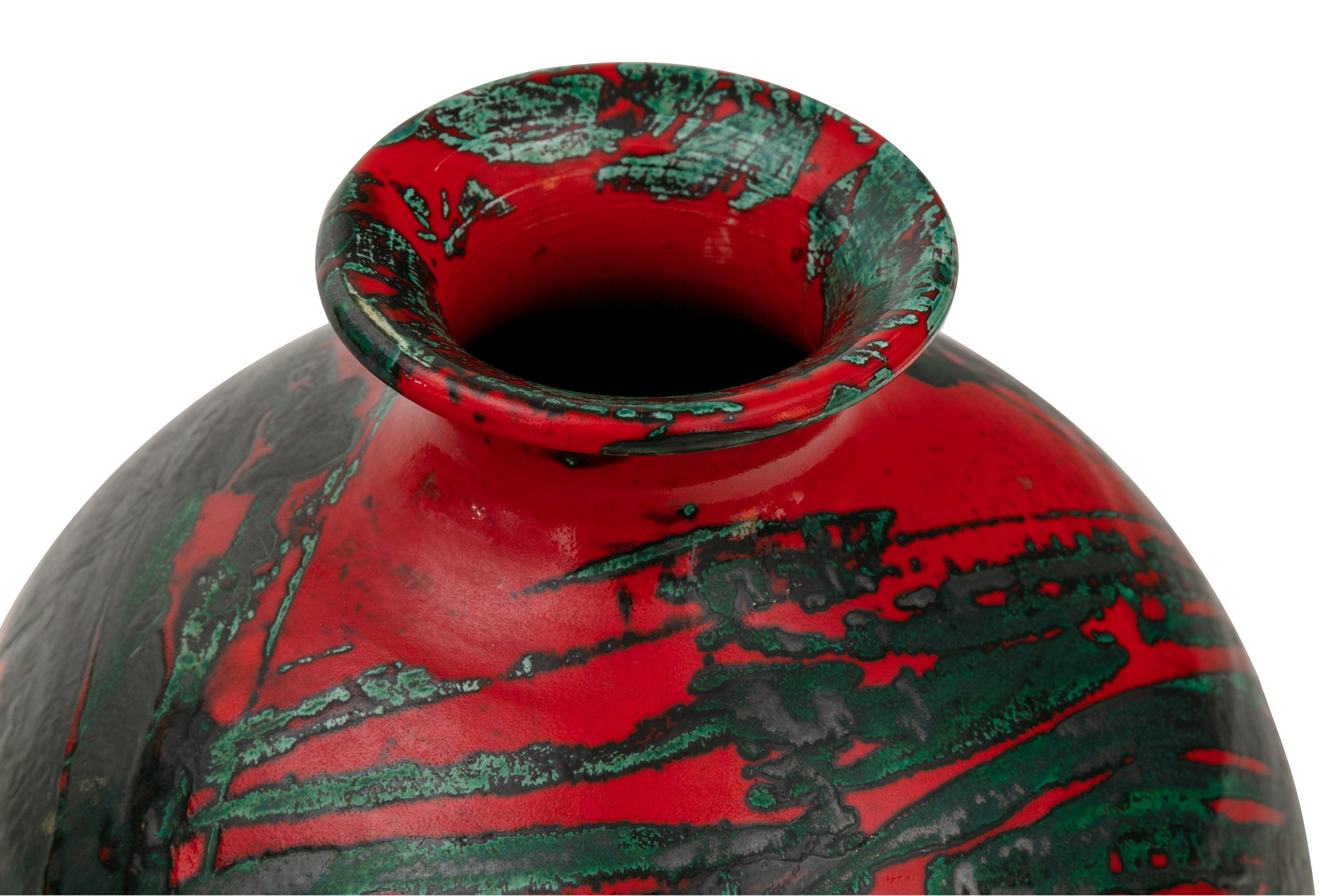 ceramic red vase