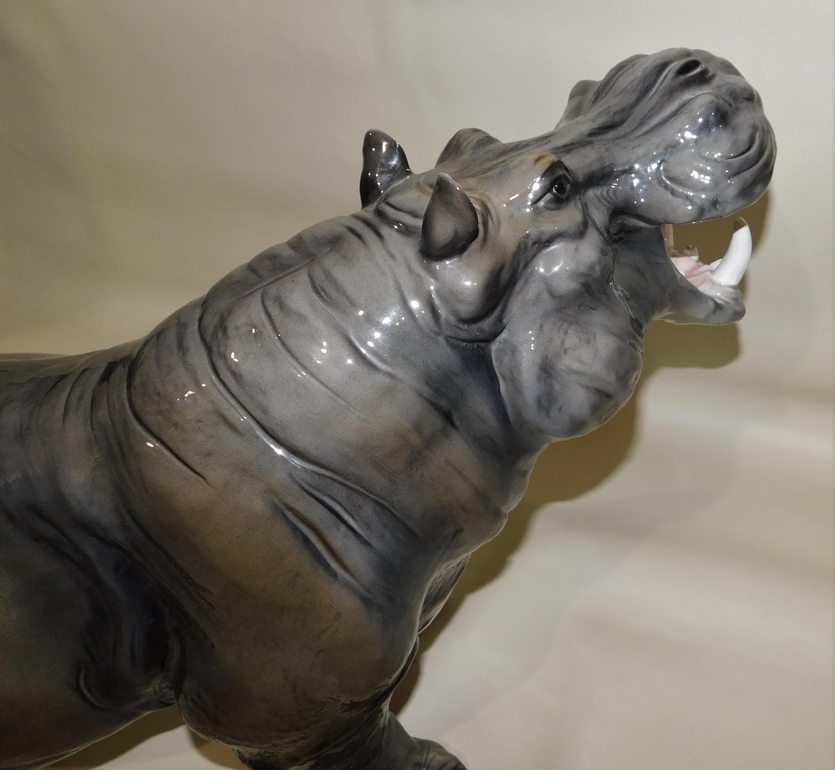 Large Ceramic Mid-Century Modern Italian Hippo 1