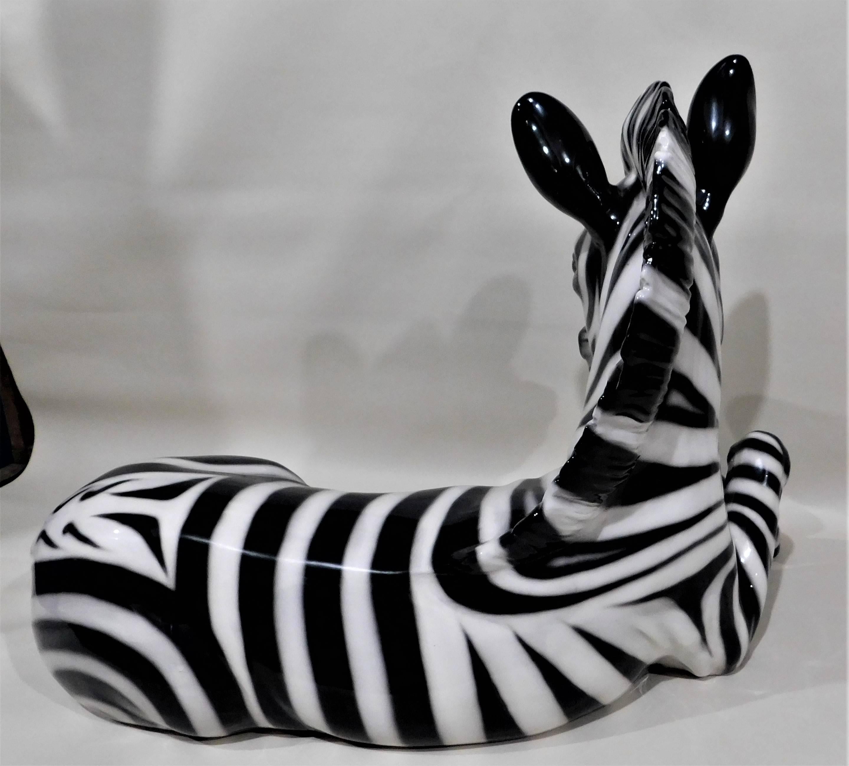 Large Ceramic Mid-Century Modern Italian Zebra 5