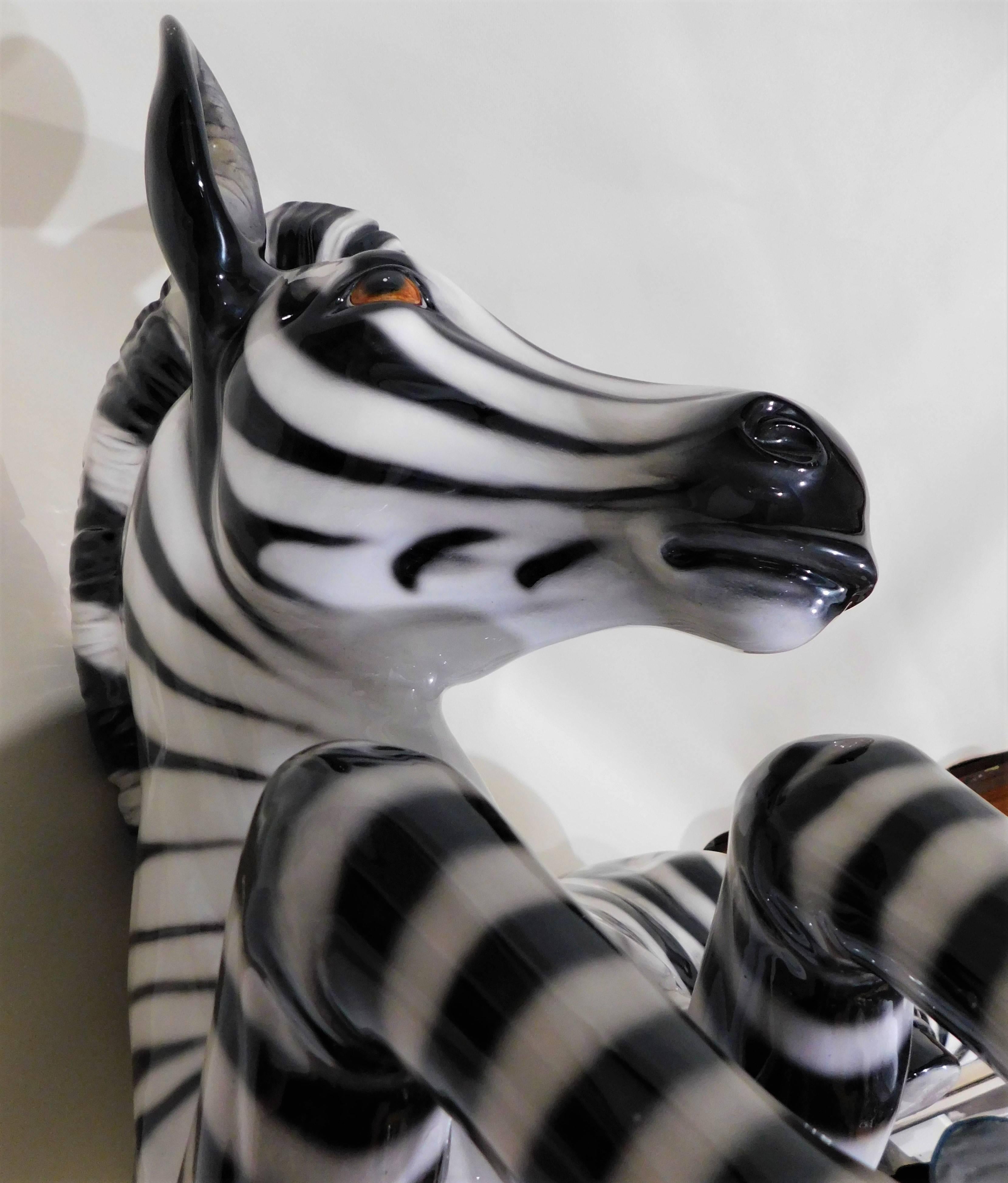Large Ceramic Mid-Century Modern Italian Zebra 6