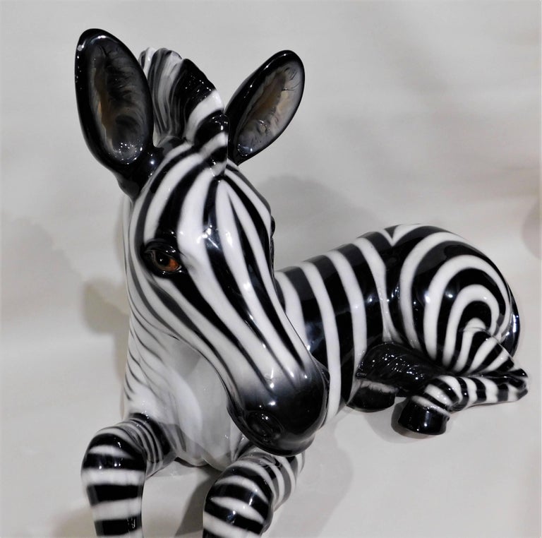 Large Ceramic MidCentury Modern Italian Zebra at 1stDibs