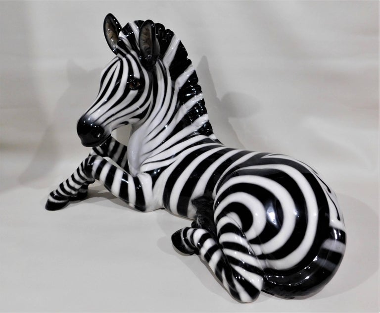 Large Ceramic MidCentury Modern Italian Zebra at 1stDibs