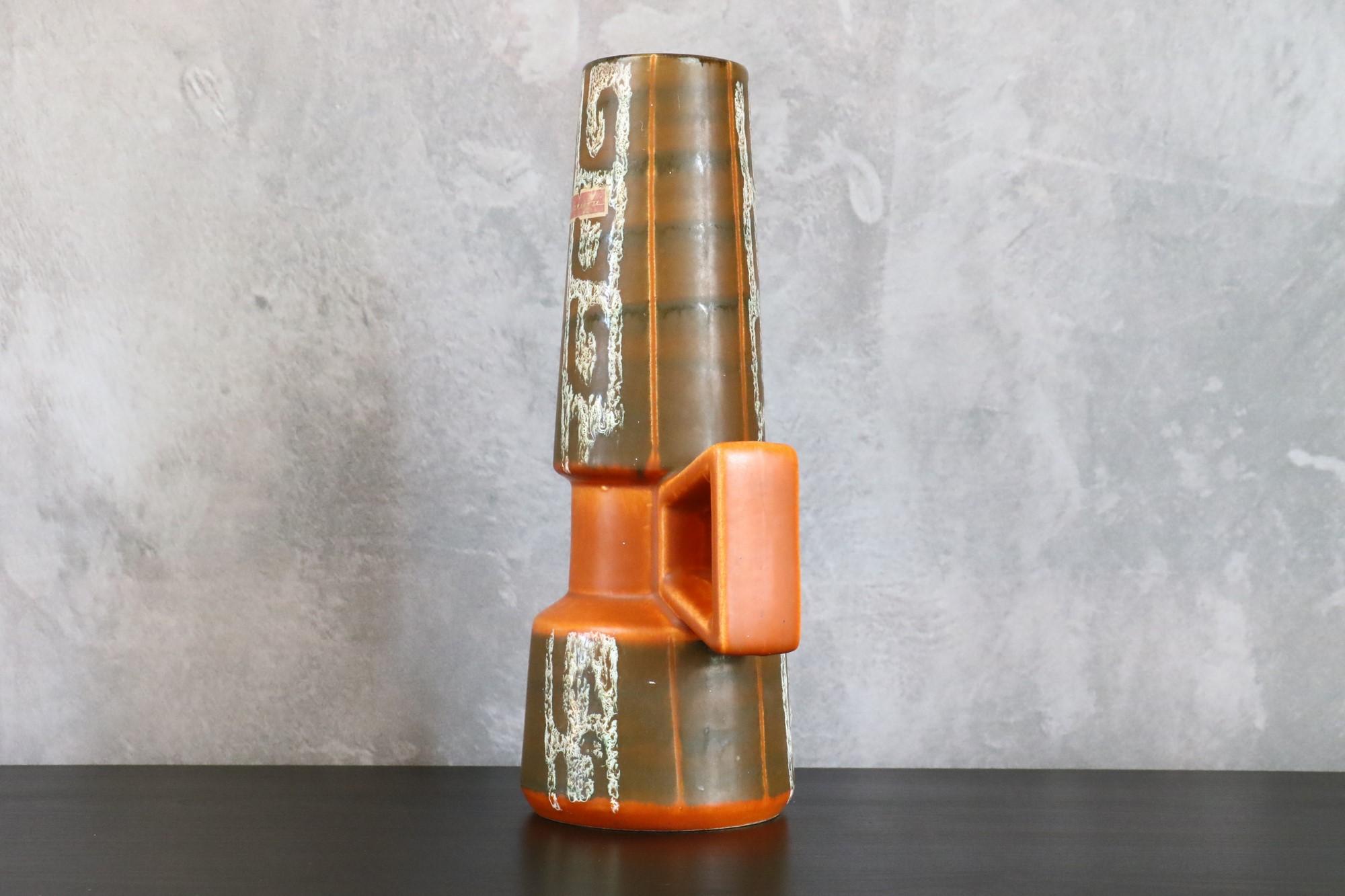 Large Ceramic Mid-Century West Germany Vase, Bay Contura, 1970s 4