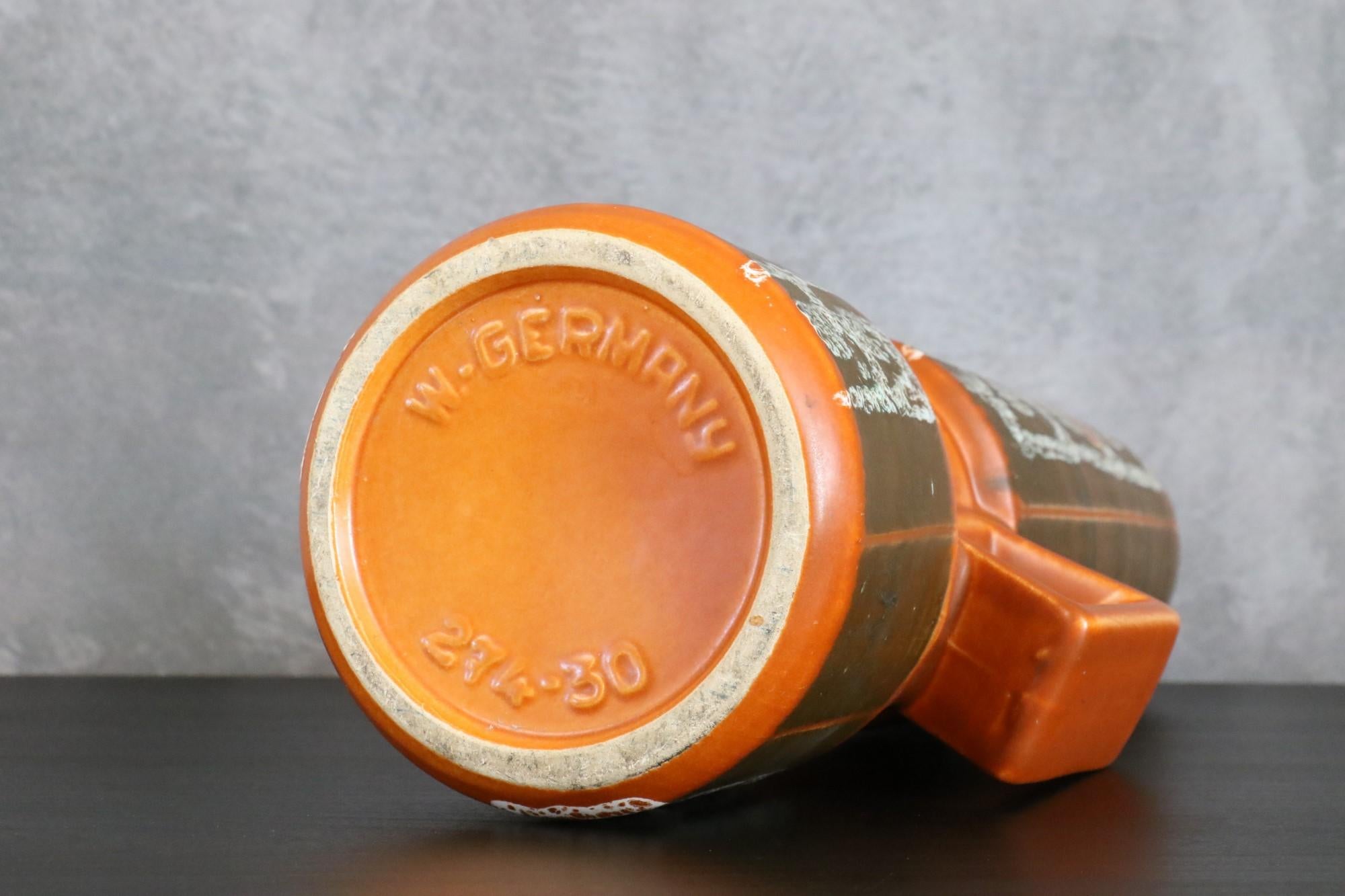 Large Ceramic Mid-Century West Germany Vase, Bay Contura, 1970s 6