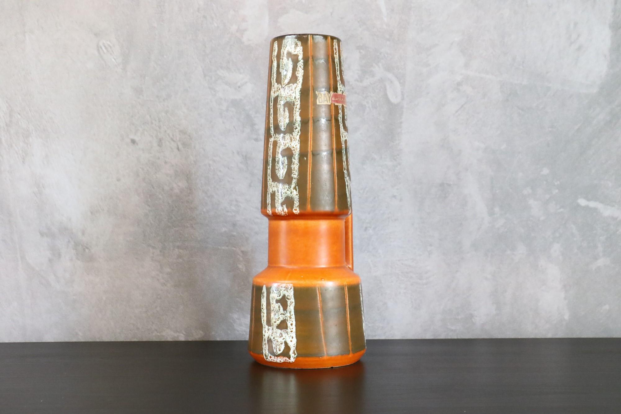 Large Ceramic Mid-Century West Germany Vase, Bay Contura, 1970s 1