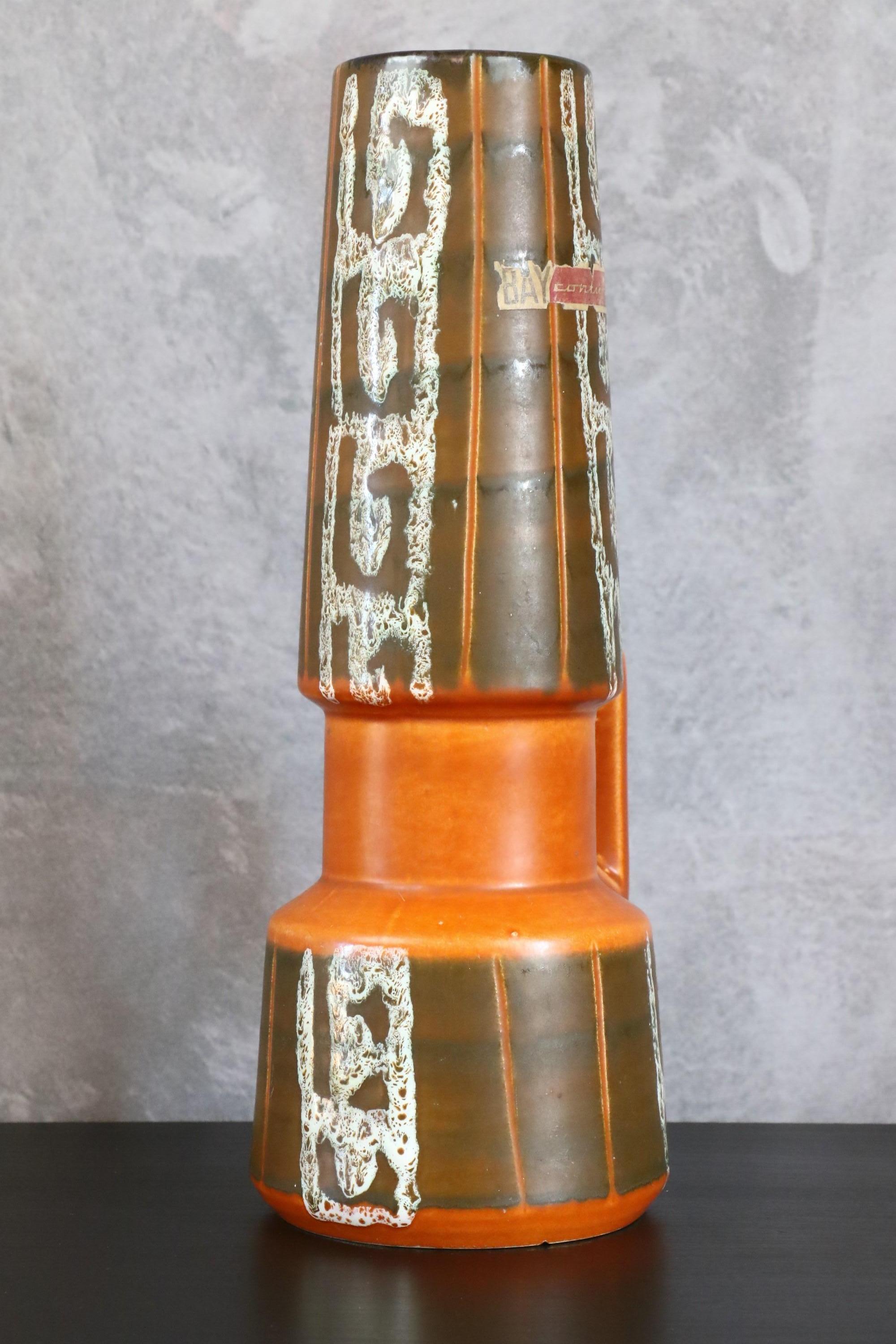 Large Ceramic Mid-Century West Germany Vase, Bay Contura, 1970s 2