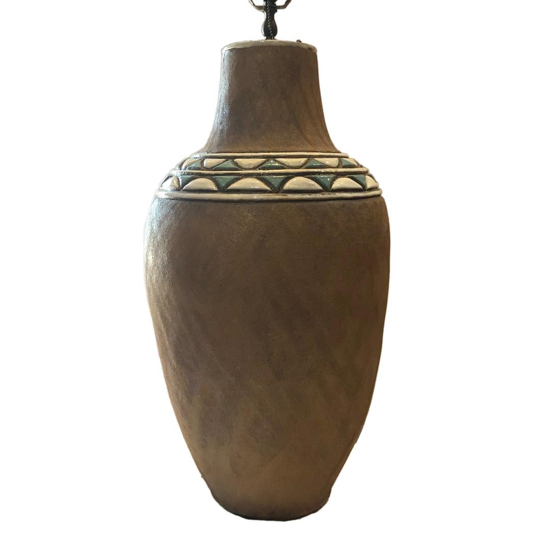 italien Grande lampe en céramique du milieu du siècle en vente