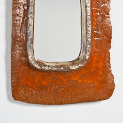 Grande specchio in ceramica di Juliette Derel