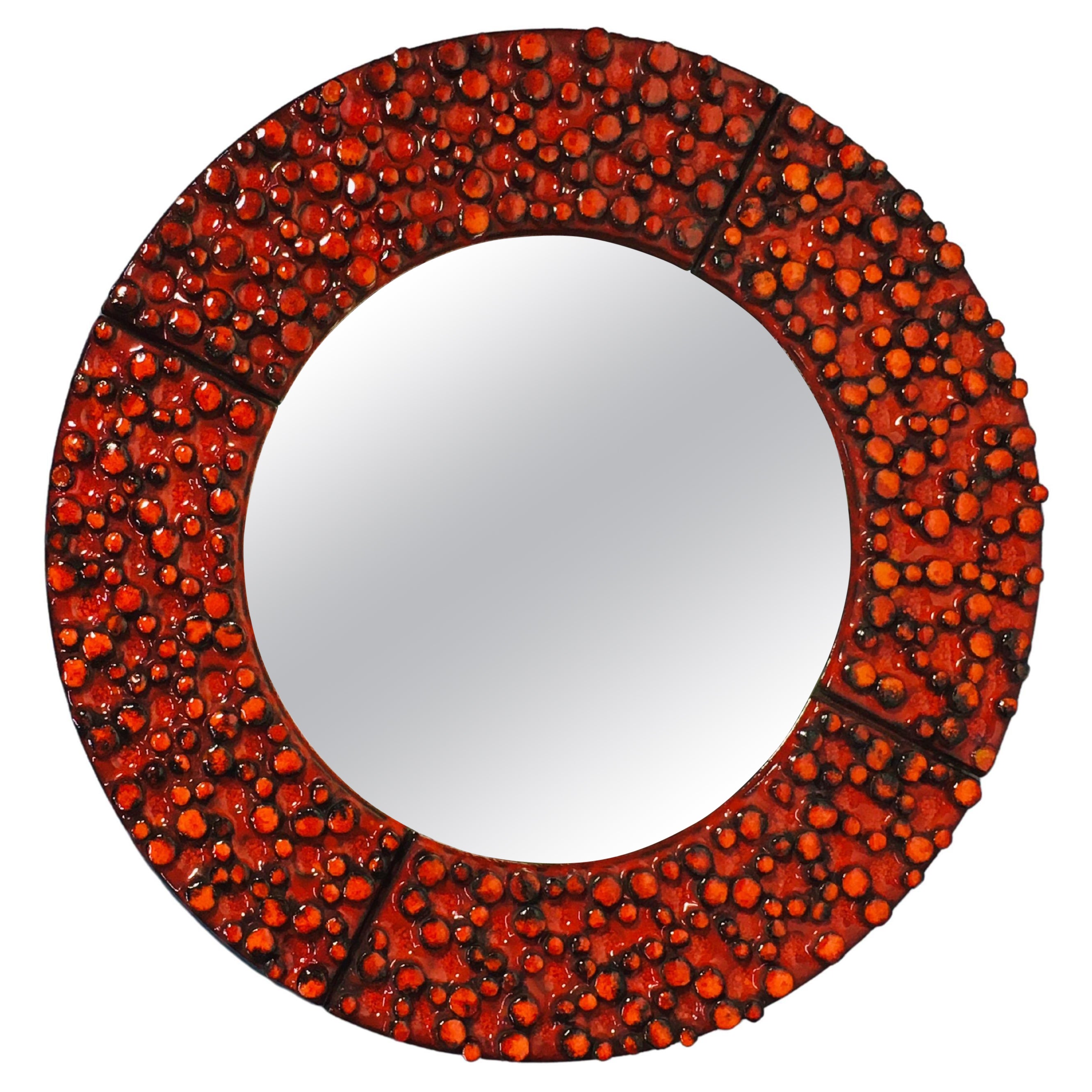 Large Ceramic Mirror by Oswald Tieberghien For Sale