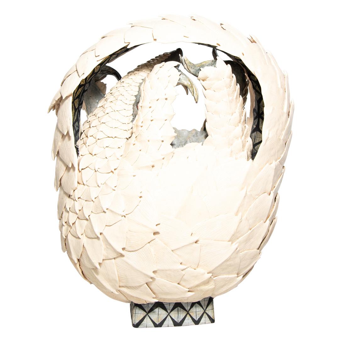 Fired Large Ceramic Pangolin Sculpture, hand made in South Africa