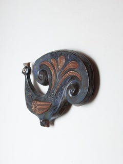 Grande pavone in ceramica disegnato da Elie van Damme, anni '60, Belgio