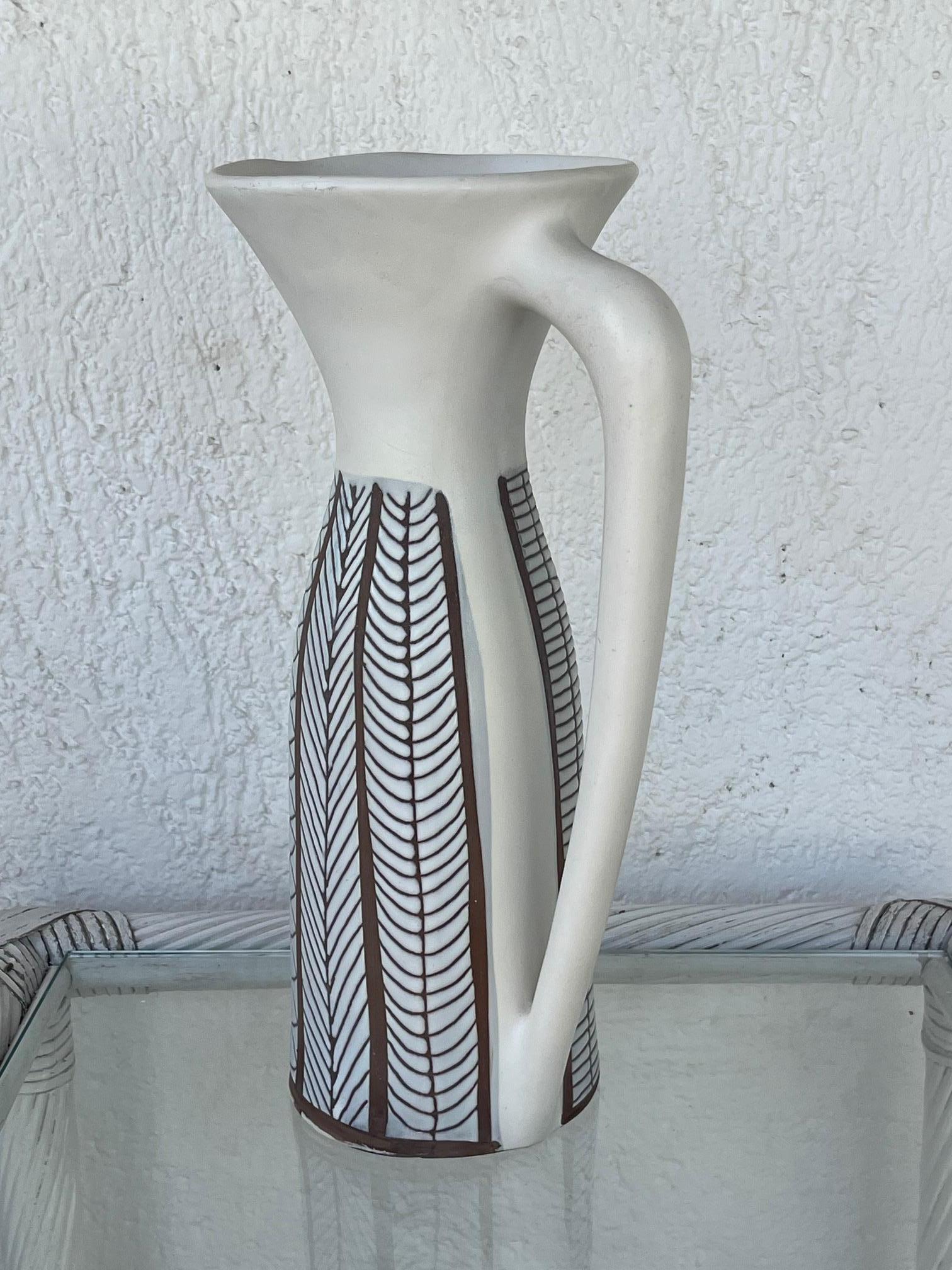 Smaltato brocca grande in ceramica Roger Capron circa 1960 in vendita